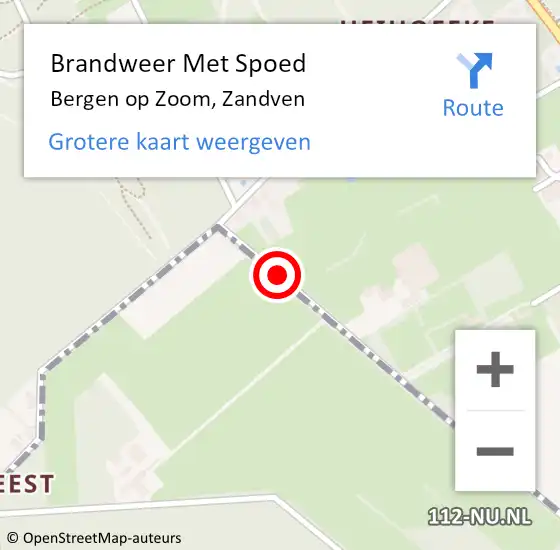 Locatie op kaart van de 112 melding: Brandweer Met Spoed Naar Bergen op Zoom, Zandven op 30 augustus 2020 21:11