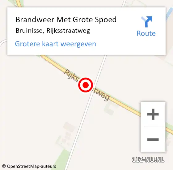 Locatie op kaart van de 112 melding: Brandweer Met Grote Spoed Naar Bruinisse, Rijksstraatweg op 30 augustus 2020 21:27