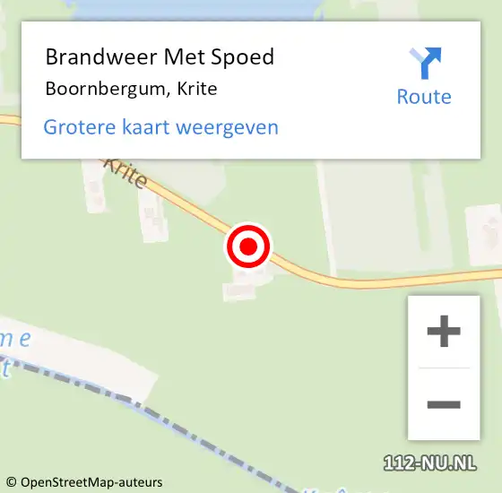 Locatie op kaart van de 112 melding: Brandweer Met Spoed Naar Boornbergum, Krite op 31 augustus 2020 07:44