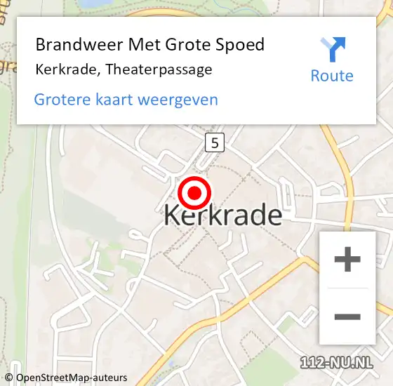 Locatie op kaart van de 112 melding: Brandweer Met Grote Spoed Naar Kerkrade, Theaterpassage op 31 augustus 2020 08:18