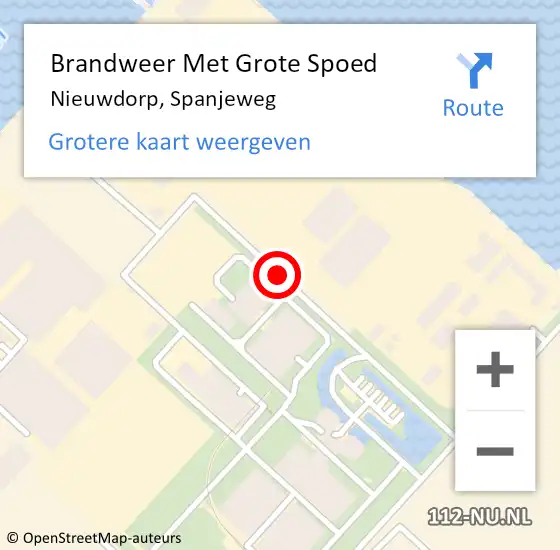 Locatie op kaart van de 112 melding: Brandweer Met Grote Spoed Naar Nieuwdorp, Spanjeweg op 31 augustus 2020 08:43