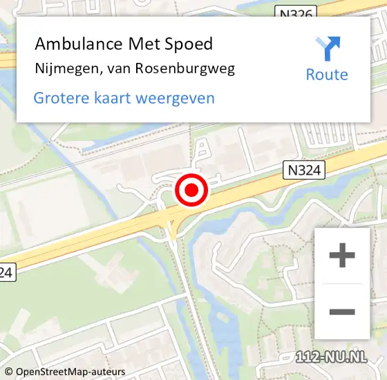 Locatie op kaart van de 112 melding: Ambulance Met Spoed Naar Nijmegen, van Rosenburgweg op 31 augustus 2020 11:58