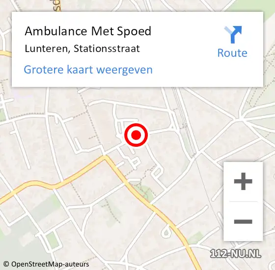 Locatie op kaart van de 112 melding: Ambulance Met Spoed Naar Lunteren, Stationsstraat op 31 augustus 2020 12:03