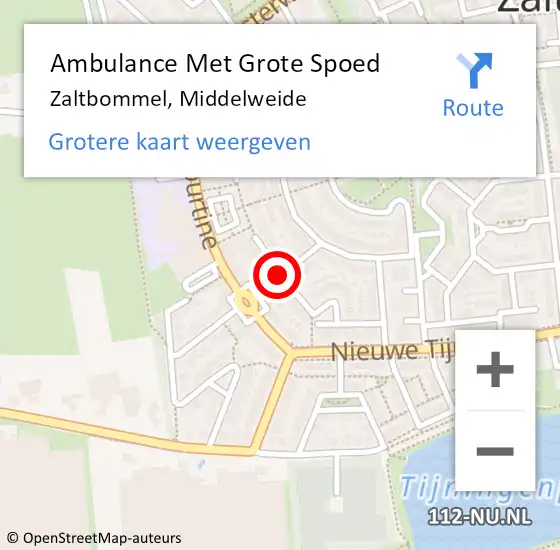 Locatie op kaart van de 112 melding: Ambulance Met Grote Spoed Naar Zaltbommel, Middelweide op 1 september 2020 01:23