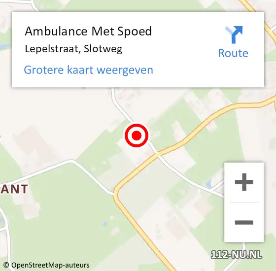 Locatie op kaart van de 112 melding: Ambulance Met Spoed Naar Lepelstraat, Slotweg op 17 mei 2014 15:44