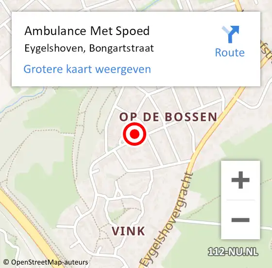 Locatie op kaart van de 112 melding: Ambulance Met Spoed Naar Eygelshoven, Bongartstraat op 17 mei 2014 15:50