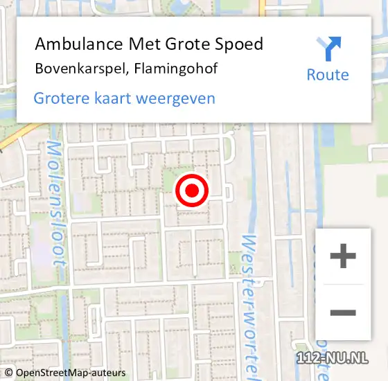 Locatie op kaart van de 112 melding: Ambulance Met Grote Spoed Naar Bovenkarspel, Flamingohof op 1 september 2020 09:57