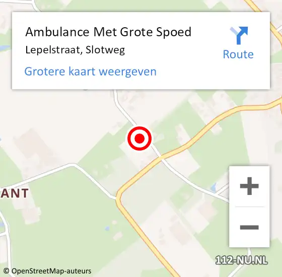 Locatie op kaart van de 112 melding: Ambulance Met Grote Spoed Naar Lepelstraat, Slotweg op 17 mei 2014 16:06