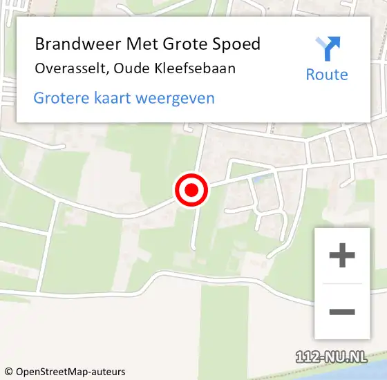 Locatie op kaart van de 112 melding: Brandweer Met Grote Spoed Naar Overasselt, Oude Kleefsebaan op 1 september 2020 12:58