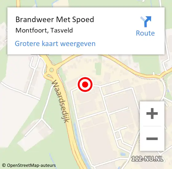 Locatie op kaart van de 112 melding: Brandweer Met Spoed Naar Montfoort, Tasveld op 1 september 2020 13:01