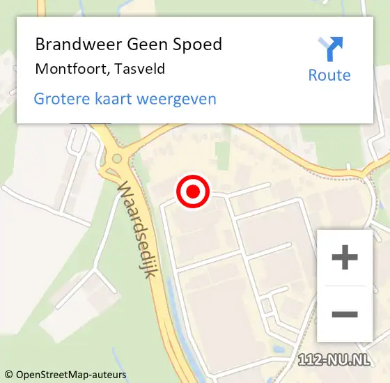 Locatie op kaart van de 112 melding: Brandweer Geen Spoed Naar Montfoort, Tasveld op 1 september 2020 13:04