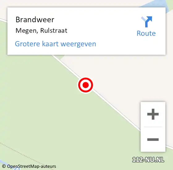 Locatie op kaart van de 112 melding: Brandweer Megen, Rulstraat op 17 mei 2014 16:37