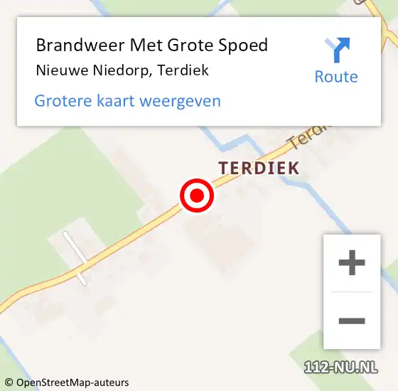 Locatie op kaart van de 112 melding: Brandweer Met Grote Spoed Naar Nieuwe Niedorp, Terdiek op 1 september 2020 15:35