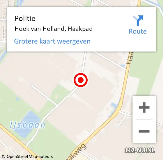 Locatie op kaart van de 112 melding: Politie Hoek van Holland, Haakpad op 1 september 2020 15:56