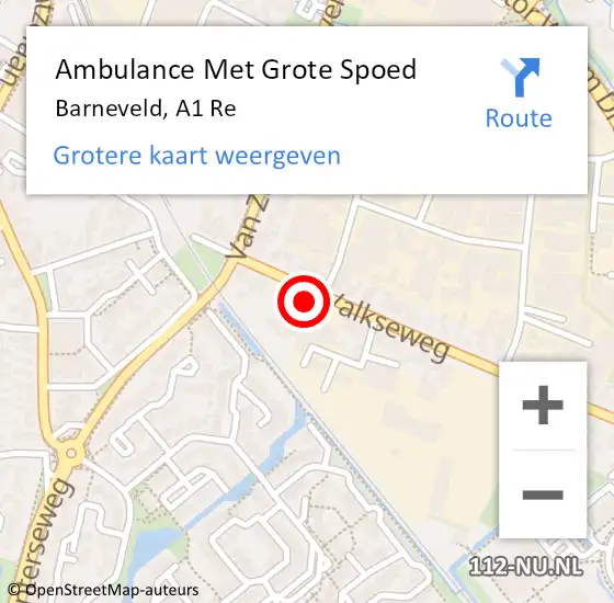 Locatie op kaart van de 112 melding: Ambulance Met Grote Spoed Naar Barneveld, A1 Re op 1 september 2020 17:02
