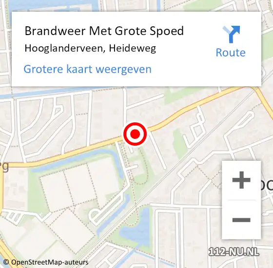 Locatie op kaart van de 112 melding: Brandweer Met Grote Spoed Naar Hooglanderveen, Heideweg op 1 september 2020 17:40