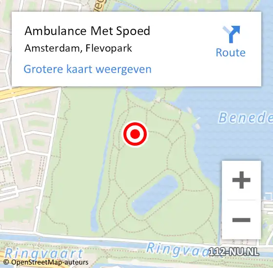 Locatie op kaart van de 112 melding: Ambulance Met Spoed Naar Amsterdam, Flevopark op 1 september 2020 18:36