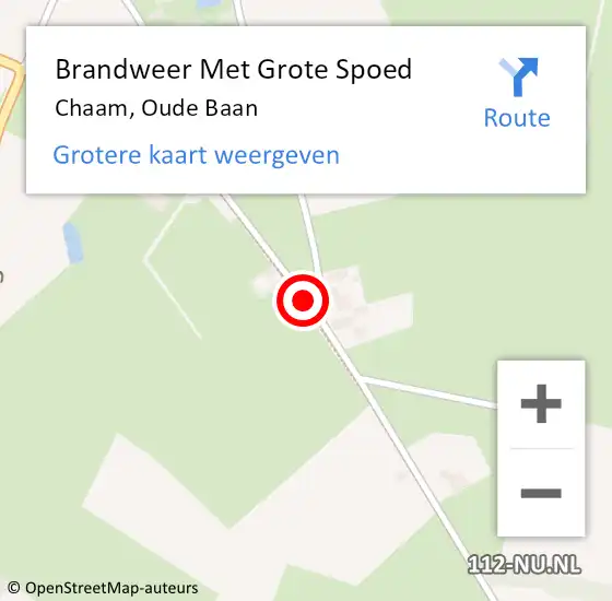 Locatie op kaart van de 112 melding: Brandweer Met Grote Spoed Naar Chaam, Oude Baan op 1 september 2020 19:20