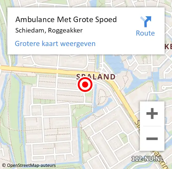 Locatie op kaart van de 112 melding: Ambulance Met Grote Spoed Naar Schiedam, Roggeakker op 1 september 2020 19:35