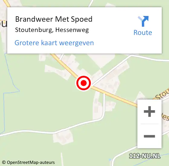 Locatie op kaart van de 112 melding: Brandweer Met Spoed Naar Stoutenburg, Hessenweg op 1 september 2020 21:46