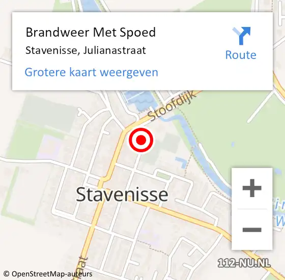 Locatie op kaart van de 112 melding: Brandweer Met Spoed Naar Stavenisse, Julianastraat op 1 september 2020 22:18