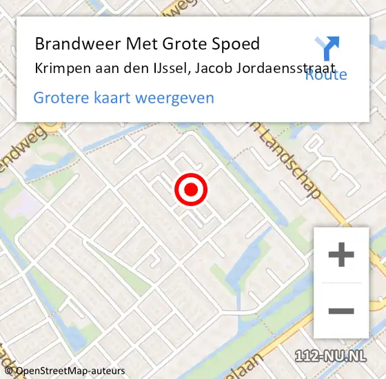 Locatie op kaart van de 112 melding: Brandweer Met Grote Spoed Naar Krimpen aan den IJssel, Cornelis Trooststraat op 2 september 2020 00:02