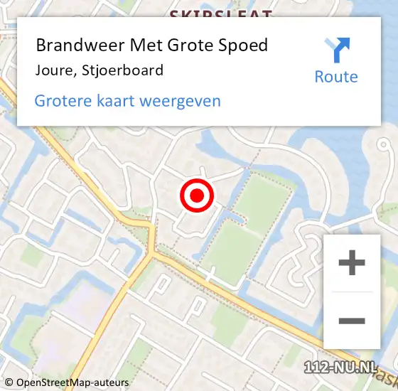 Locatie op kaart van de 112 melding: Brandweer Met Grote Spoed Naar Joure, Stjoerboard op 2 september 2020 08:44