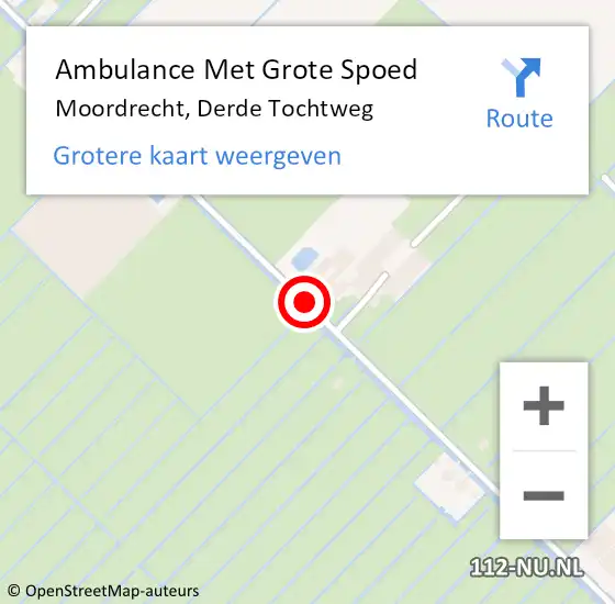 Locatie op kaart van de 112 melding: Ambulance Met Grote Spoed Naar Moordrecht, Derde Tochtweg op 2 september 2020 12:47