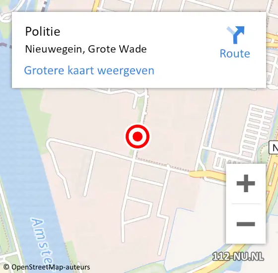 Locatie op kaart van de 112 melding: Politie Nieuwegein, Grote Wade op 2 september 2020 13:17