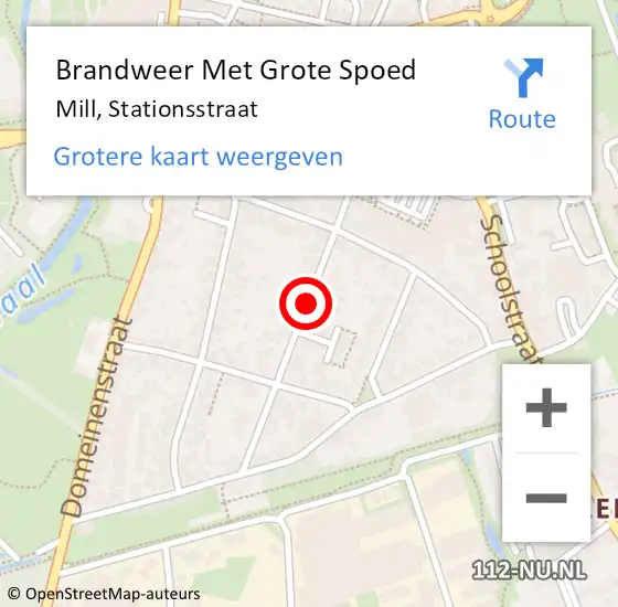 Locatie op kaart van de 112 melding: Brandweer Met Grote Spoed Naar Mill, Stationsstraat op 2 september 2020 13:53