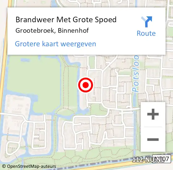 Locatie op kaart van de 112 melding: Brandweer Met Grote Spoed Naar Grootebroek, Binnenhof op 2 september 2020 14:23