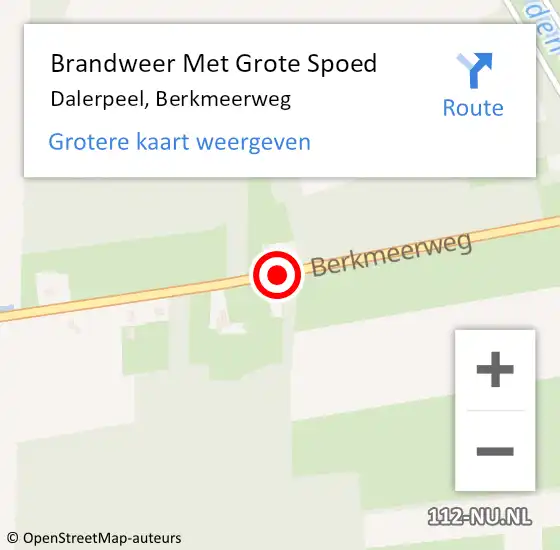 Locatie op kaart van de 112 melding: Brandweer Met Grote Spoed Naar Dalerpeel, Berkmeerweg op 2 september 2020 14:53