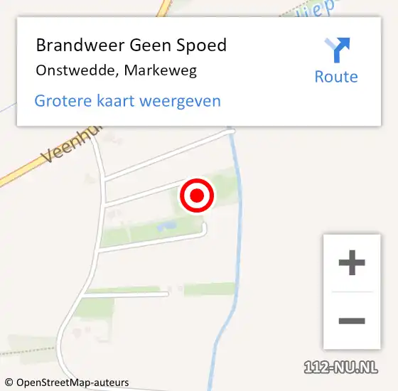 Locatie op kaart van de 112 melding: Brandweer Geen Spoed Naar Onstwedde, Markeweg op 17 mei 2014 18:43