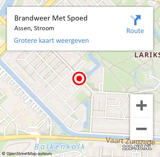 Locatie op kaart van de 112 melding: Brandweer Met Spoed Naar Assen, Stroom op 2 september 2020 18:33