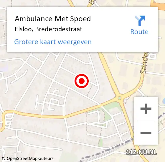 Locatie op kaart van de 112 melding: Ambulance Met Spoed Naar Elsloo, Brederodestraat op 17 mei 2014 18:58