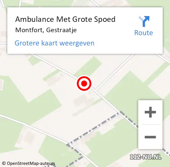 Locatie op kaart van de 112 melding: Ambulance Met Grote Spoed Naar Montfort, Gestraatje op 2 september 2020 19:02