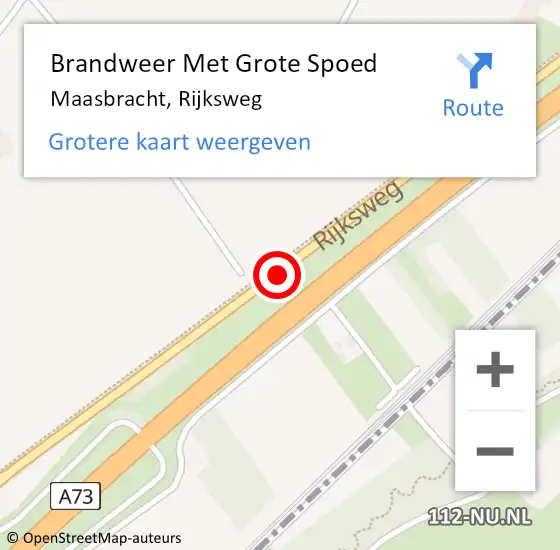 Locatie op kaart van de 112 melding: Brandweer Met Grote Spoed Naar Maasbracht, Rijksweg op 2 september 2020 19:25