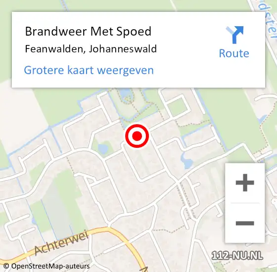 Locatie op kaart van de 112 melding: Brandweer Met Spoed Naar Feanwalden, Johanneswald op 2 september 2020 19:50