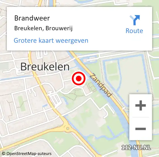 Locatie op kaart van de 112 melding: Brandweer Breukelen, Brouwerij op 2 september 2020 21:25