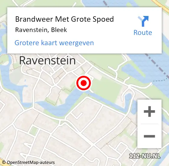 Locatie op kaart van de 112 melding: Brandweer Met Grote Spoed Naar Ravenstein, Bleek op 2 september 2020 23:19