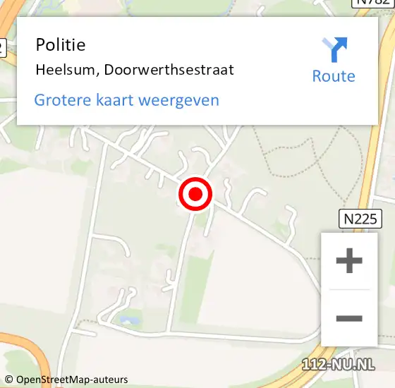 Locatie op kaart van de 112 melding: Politie Heelsum, Doorwerthsestraat op 3 september 2020 02:07