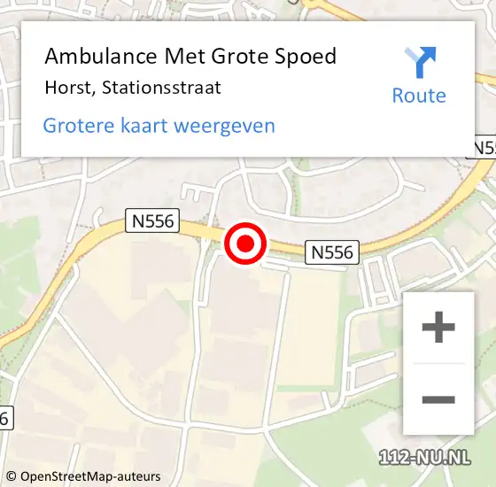 Locatie op kaart van de 112 melding: Ambulance Met Grote Spoed Naar Horst, Stationsstraat op 3 september 2020 07:52