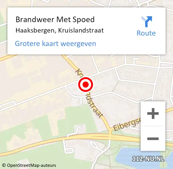 Locatie op kaart van de 112 melding: Brandweer Met Spoed Naar Haaksbergen, Kruislandstraat op 3 september 2020 12:03