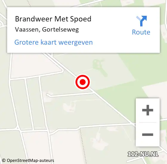 Locatie op kaart van de 112 melding: Brandweer Met Spoed Naar Vaassen, Gortelseweg op 3 september 2020 12:15