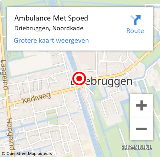 Locatie op kaart van de 112 melding: Ambulance Met Spoed Naar Driebruggen, Noordkade op 17 mei 2014 20:25