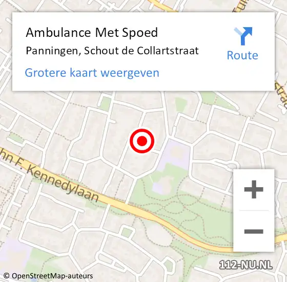 Locatie op kaart van de 112 melding: Ambulance Met Spoed Naar Panningen, Schout de Collartstraat op 17 mei 2014 20:33