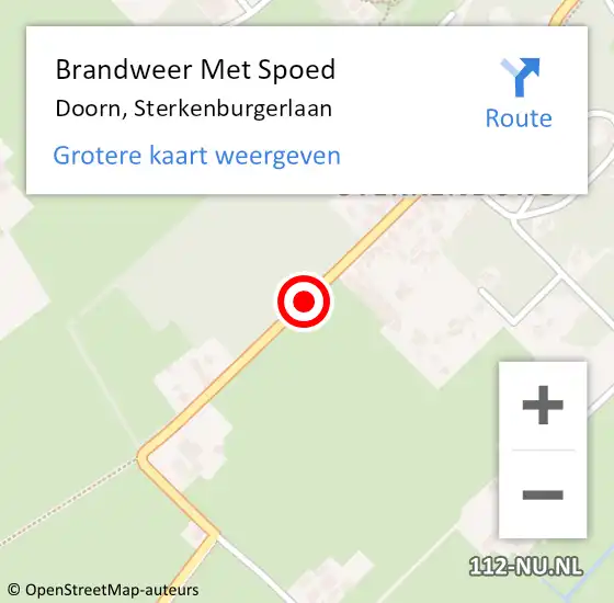 Locatie op kaart van de 112 melding: Brandweer Met Spoed Naar Doorn, Sterkenburgerlaan op 3 september 2020 18:05