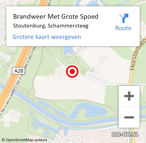 Locatie op kaart van de 112 melding: Brandweer Met Grote Spoed Naar Stoutenburg, Schammersteeg op 3 september 2020 23:04