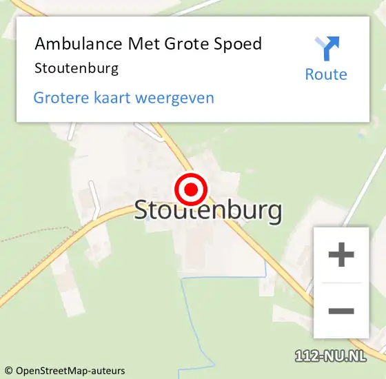 Locatie op kaart van de 112 melding: Ambulance Met Grote Spoed Naar Stoutenburg op 3 september 2020 23:04