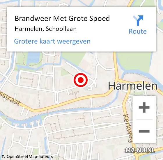 Locatie op kaart van de 112 melding: Brandweer Met Grote Spoed Naar Harmelen, Schoollaan op 4 september 2020 04:03